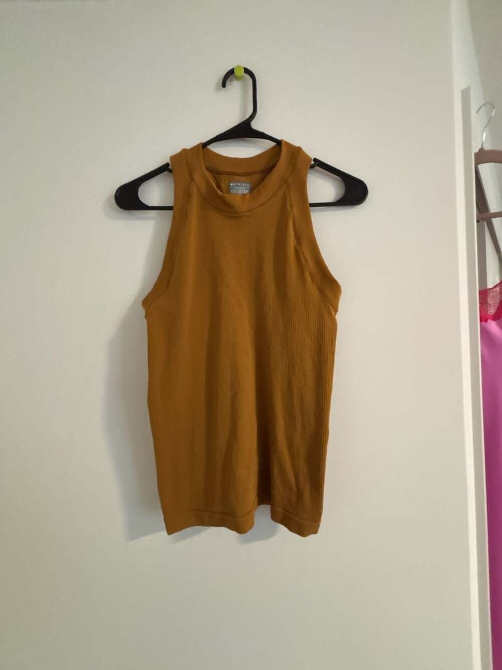 Athleta Ribbed High Neck Sleeveless Tank Top